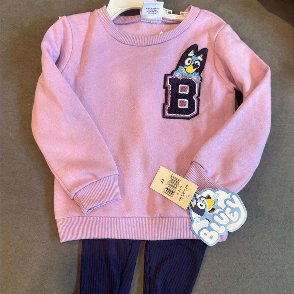 Pink Bluey Sweatshirt with Navy Pants